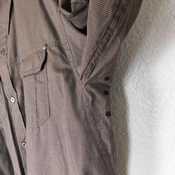 PrAna Shirt Adult XL Button Up Breathe Brown Long Sleeve Outdoor Lightweight - Picture 10 of 13